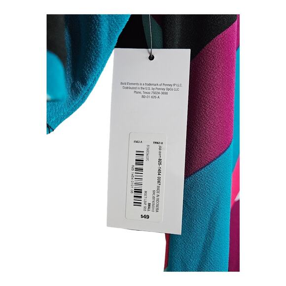 NEW Bold Elements Women's Geometric Keyhole 1/2 Sleeve in Turquoise (Size: S) - Picture 2 of 7